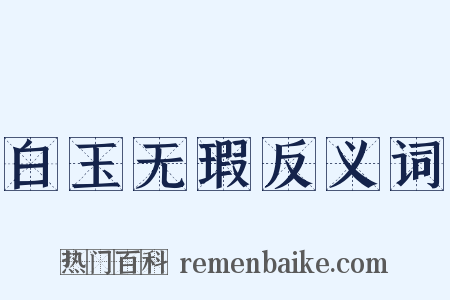 白玉无瑕反义词是什么意思的图片